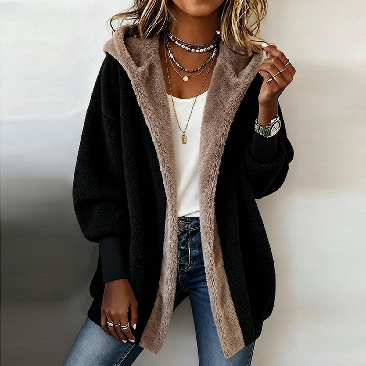 Janna™ | Hooded sherpa-lined cardigan
