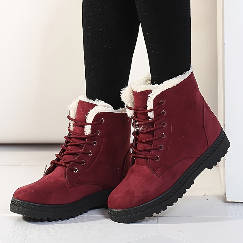 Loretta™ | Lace-Up Fleece-Lined Winter Ankle Boots