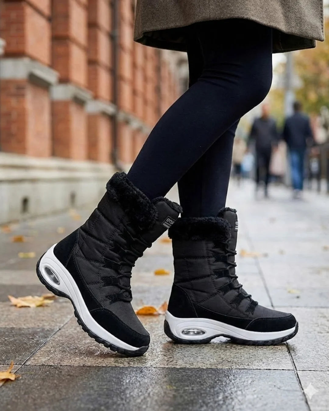 Cecilia™ | Faux-fur cuff lace-up mid-calf snow boots