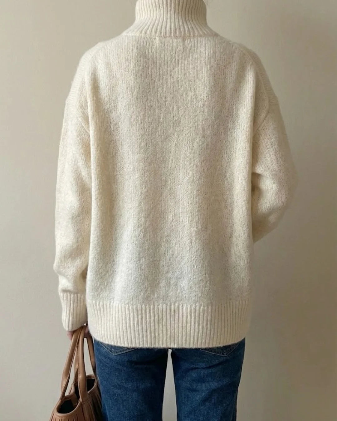 Clarice™ | Ribbed turtleneck oversized knit sweater