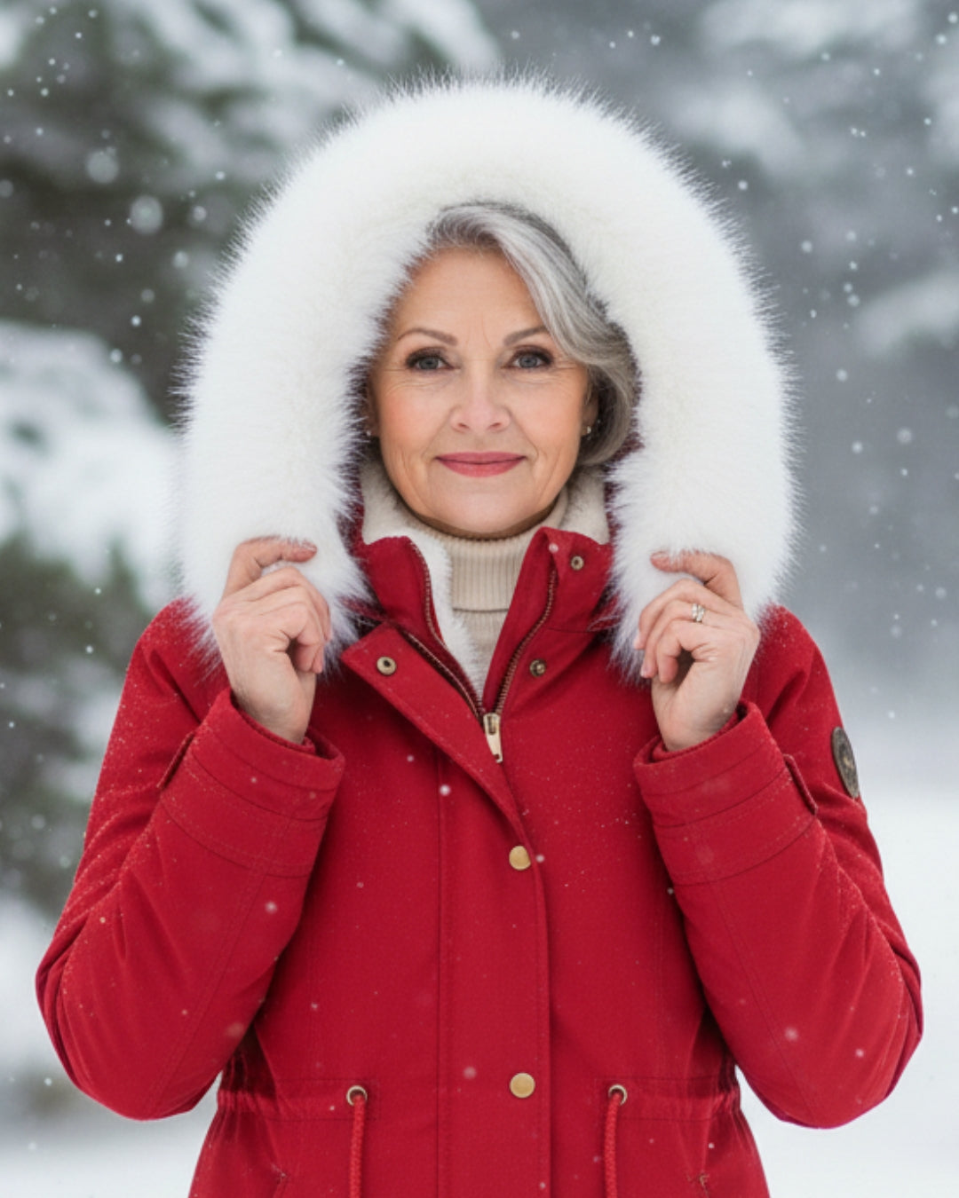 Ceridwen™ | Faux-fur hooded drawstring parka coat