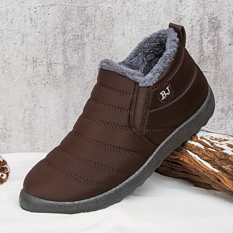 Apollonia™ | Quilted plush-lined slip-on ankle snow boots