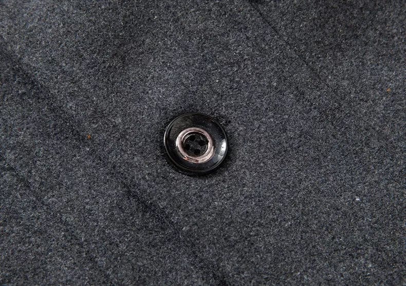 Zack™ | Wool-blend military coat with zip-in stand collar