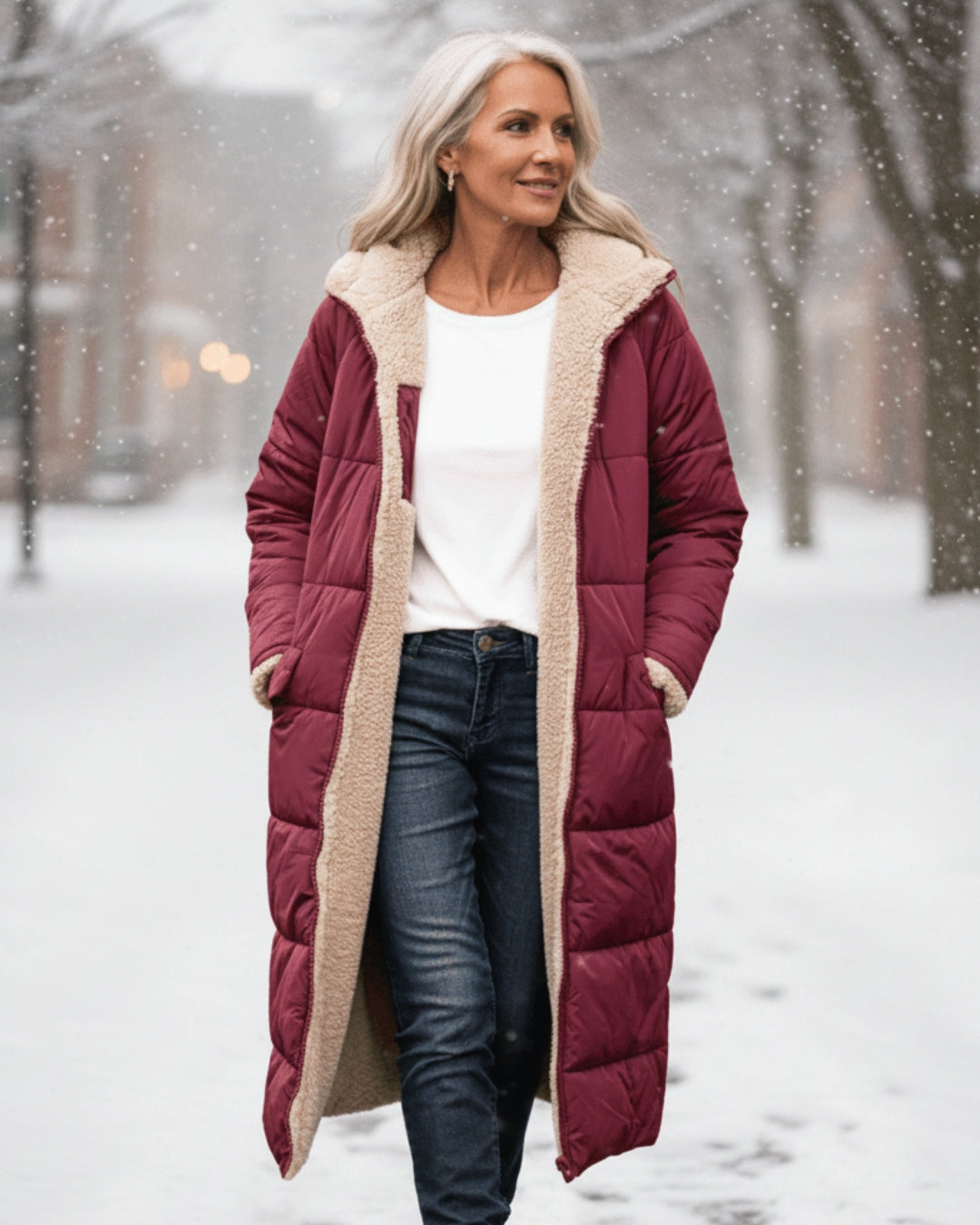 Helena™ | Hooded sherpa-lined puffer coat