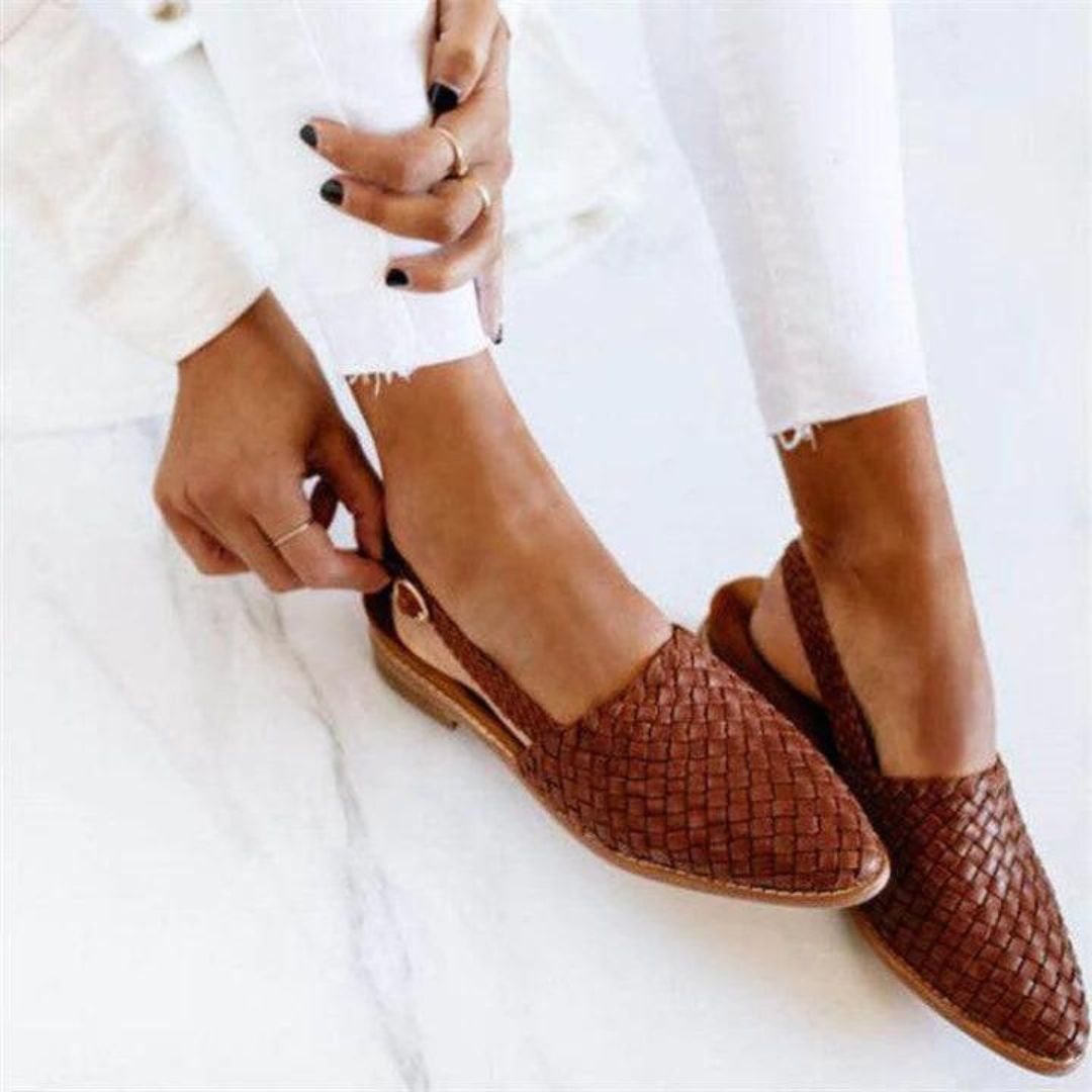 Tiana™ | Elegant Ballerinas in Woven Leather