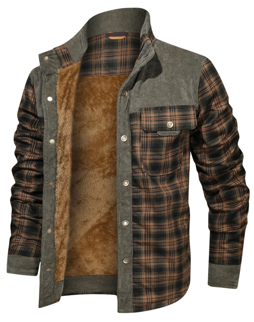 Edward™ | Plaid snap-front lined shirt jacket