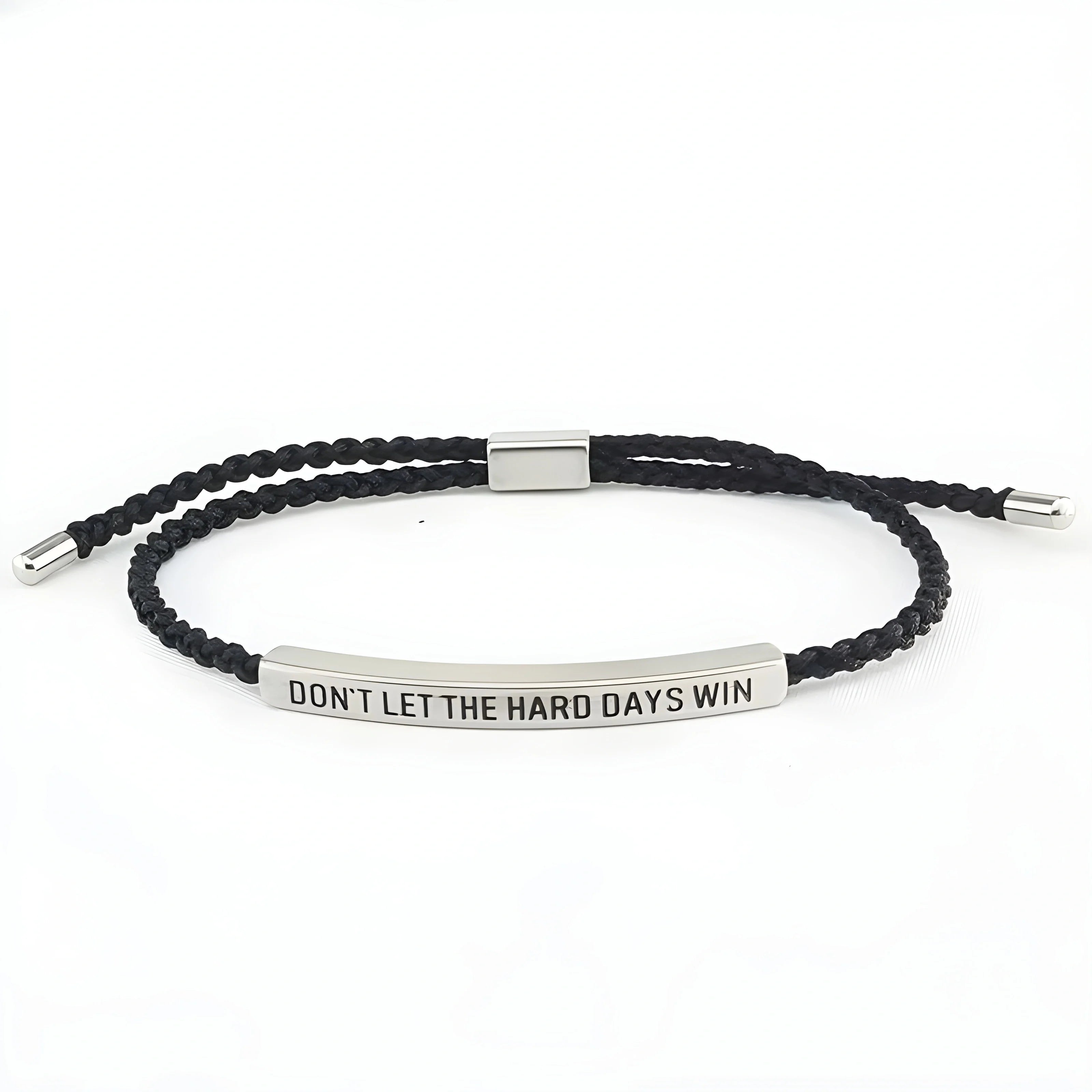 Engraved Inspirational Quote Adjustable Cord Bracelet