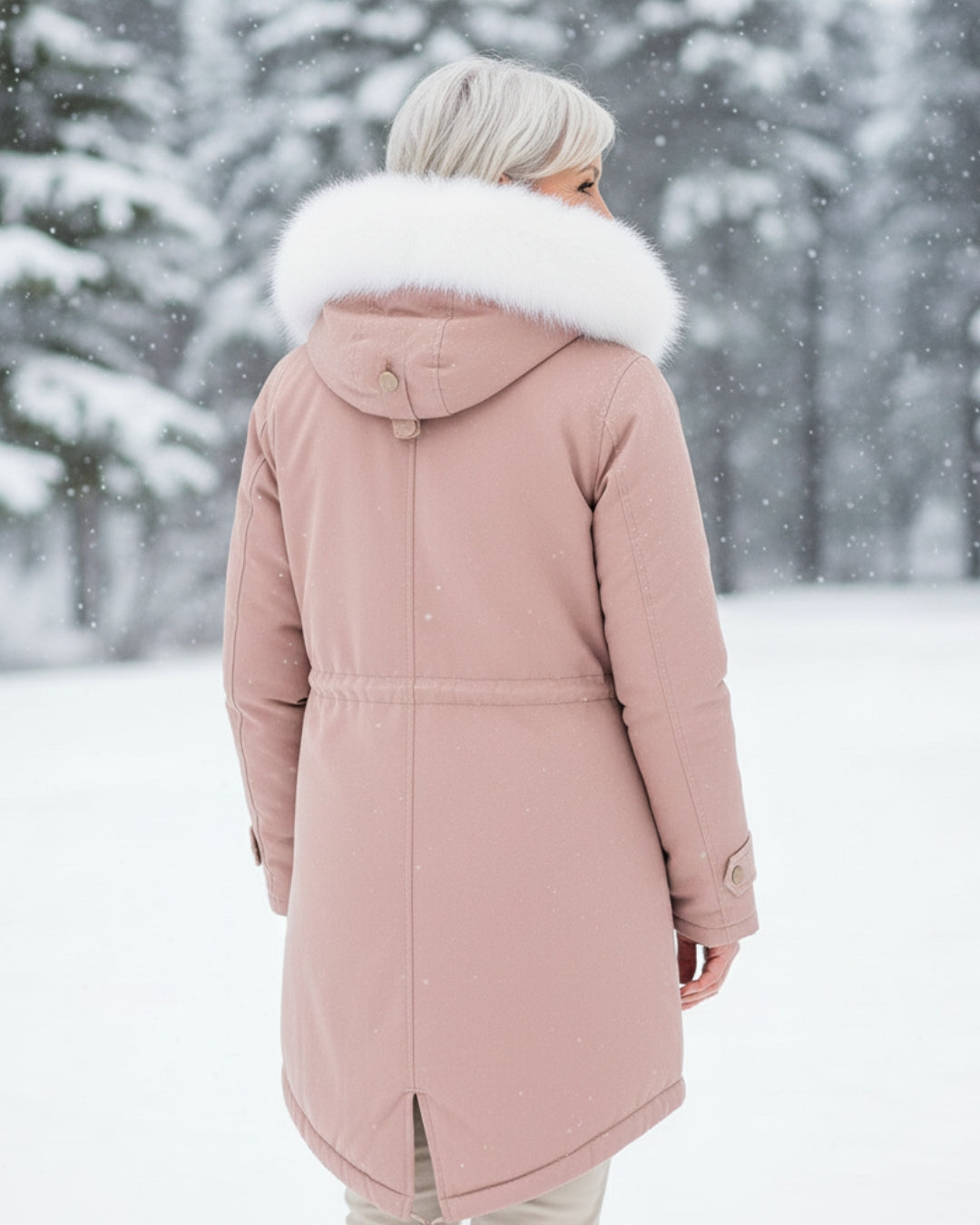 Ceridwen™ | Faux-fur hooded drawstring parka coat