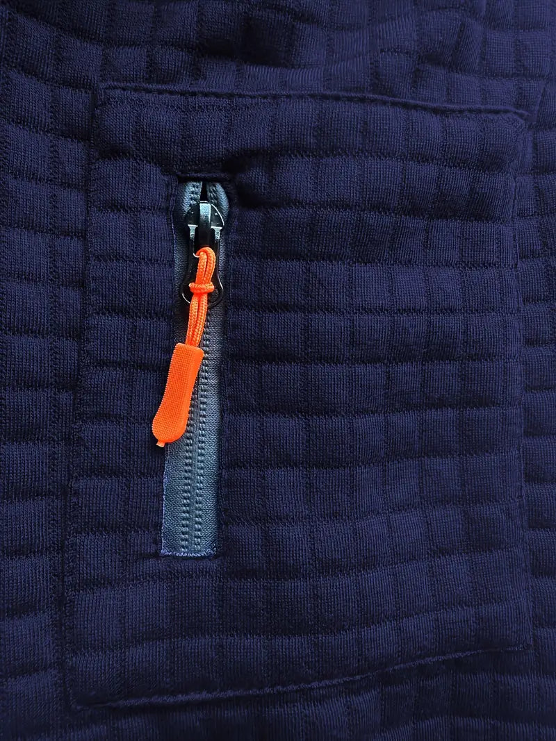 Luis™ | Quilted zip-pocket long-sleeve polo
