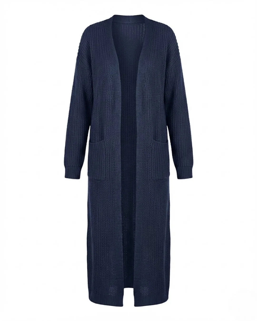 Giada™ | Open-Front Pocket Long Knit Cardigan