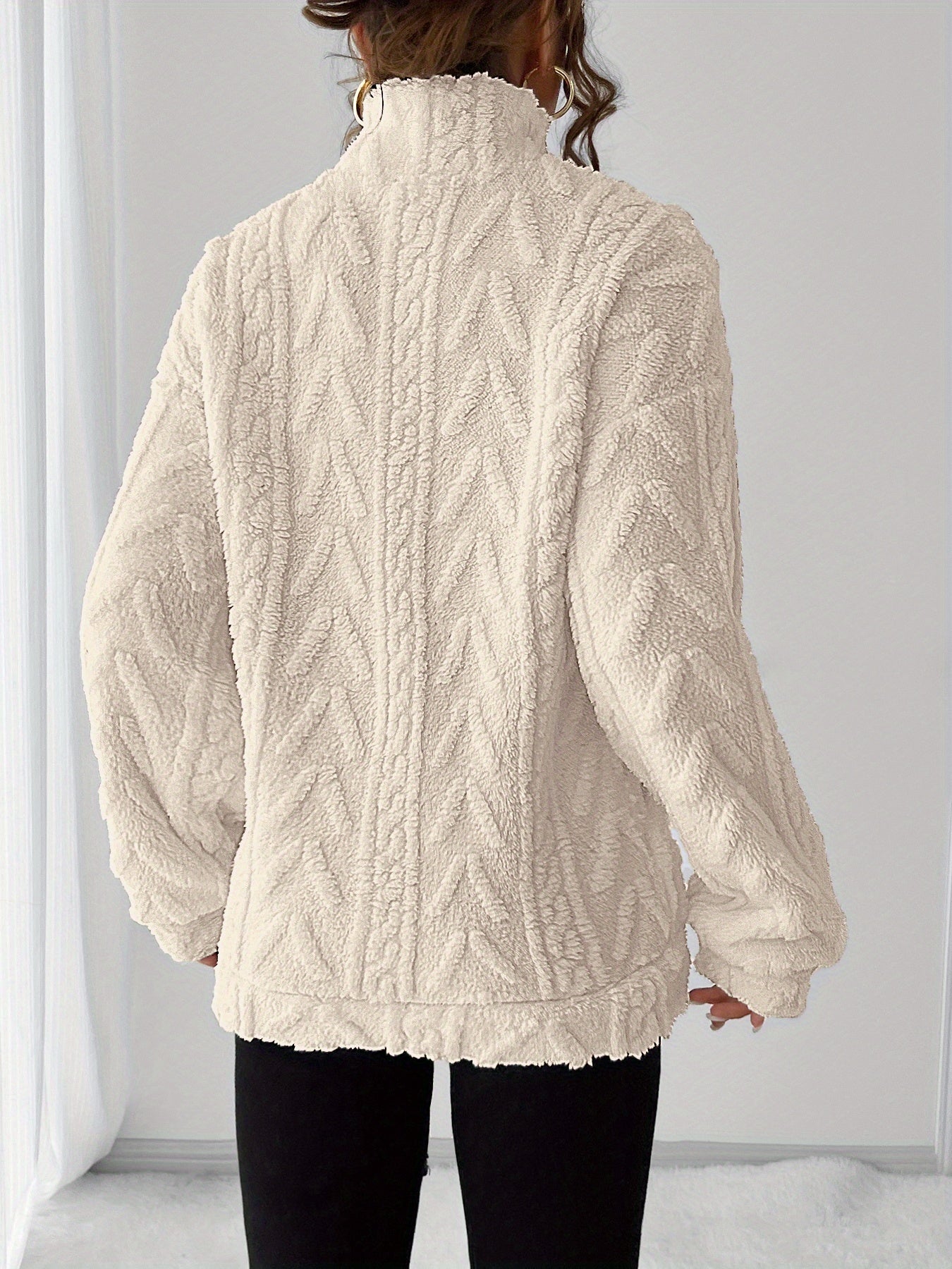 Charline™ | Textured Sherpa Half-Zip Pullover