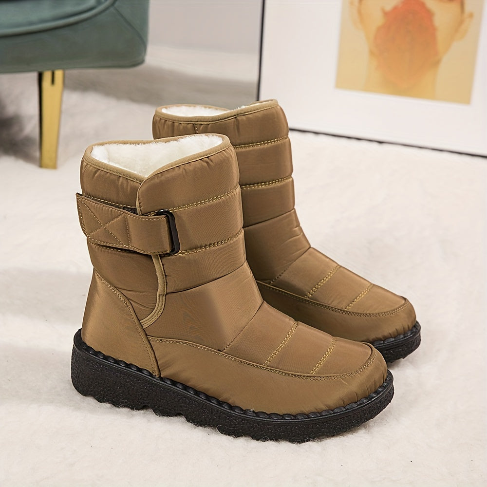 Marcelle™ | Quilted Fleece-Lined Strap Winter Boots