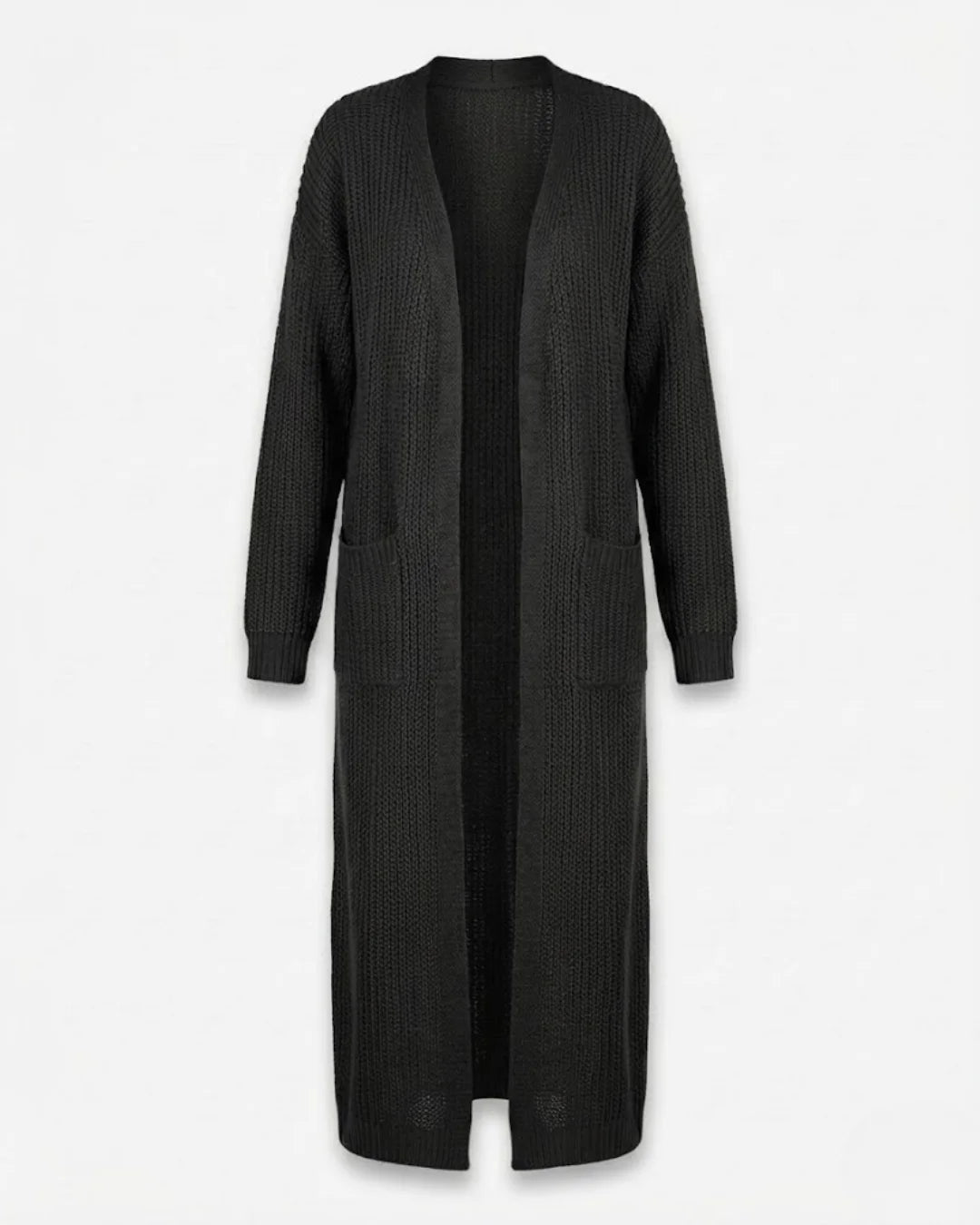 Giada™ | Open-Front Pocket Long Knit Cardigan