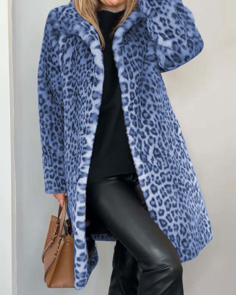 Levia™ | Leopard-print faux-fur coat