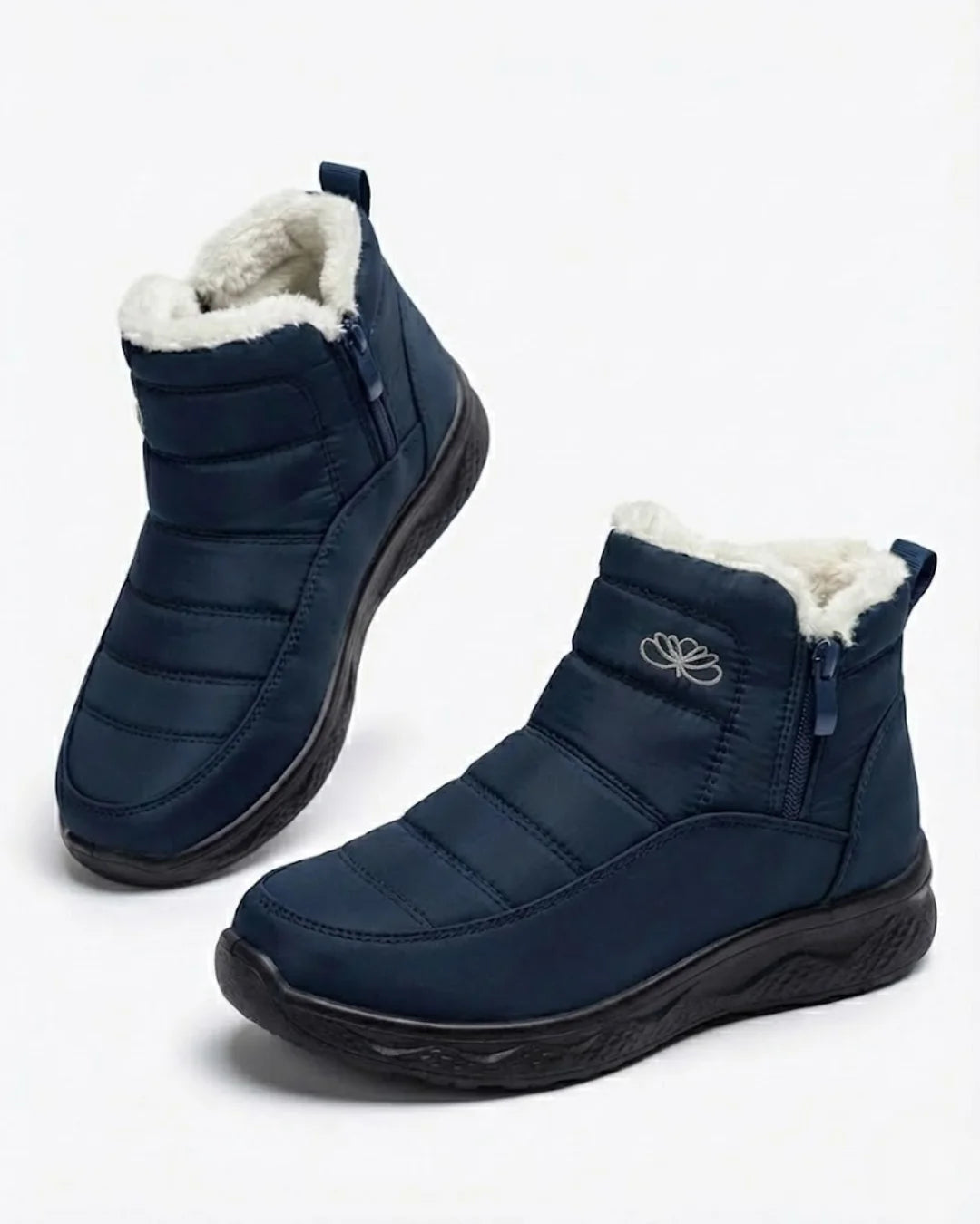Odile™ | Quilted side-zip faux-fur winter ankle boots
