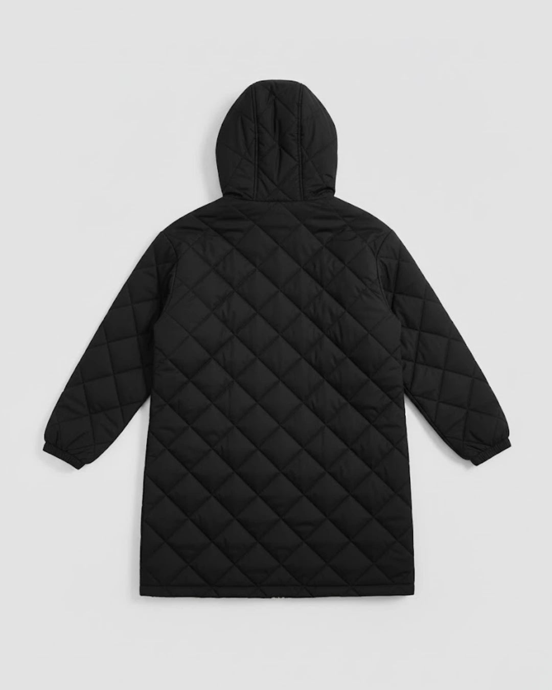 Calista™ | Quilted Zip-Front Hooded Longline Puffer Coat Plus-Size