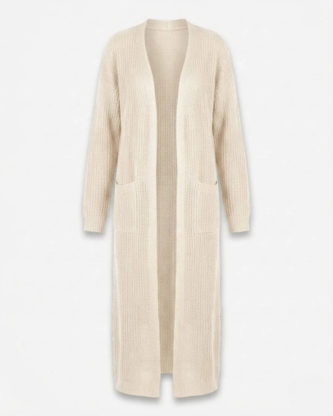 Giada™ | Open-Front Pocket Long Knit Cardigan