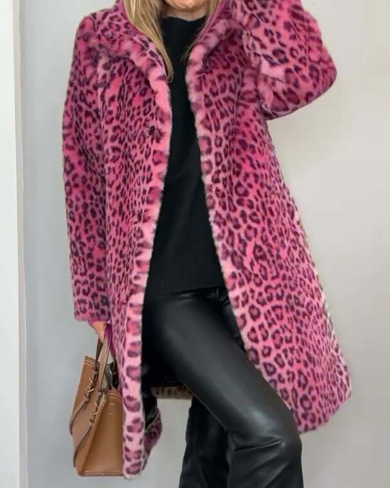 Levia™ | Leopard-print faux-fur coat