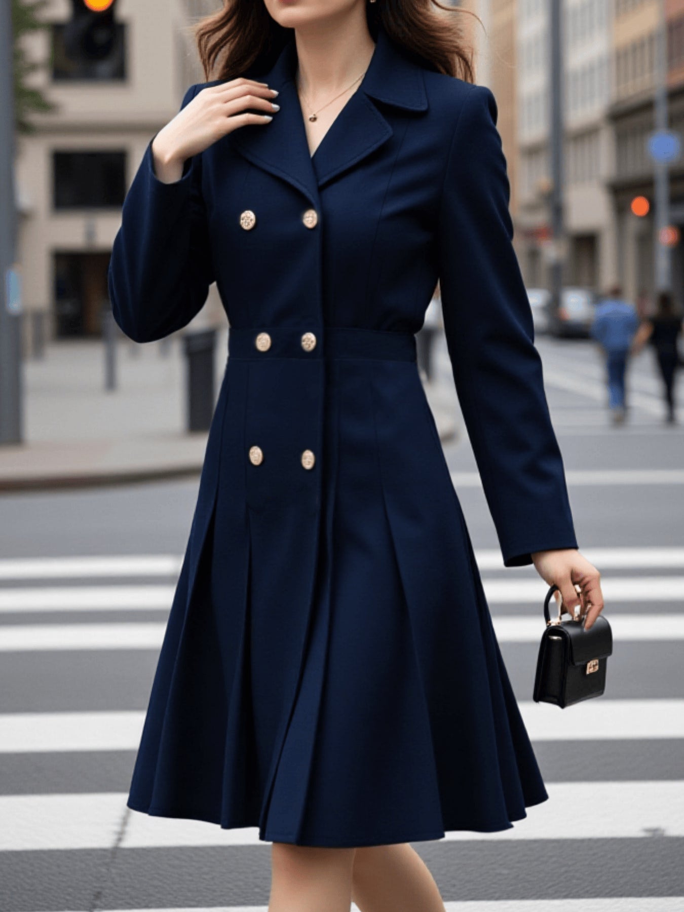 Suzette™ | Double-Breasted Fit-and-Flare Coat