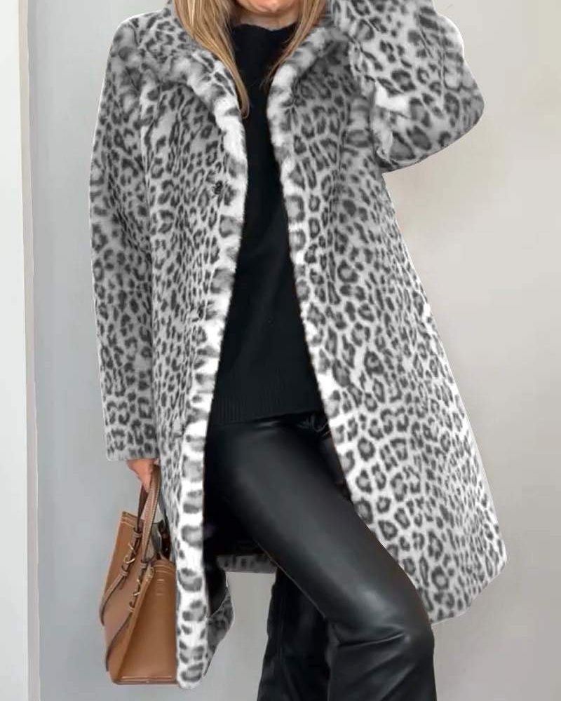 Levia™ | Leopard-print faux-fur coat