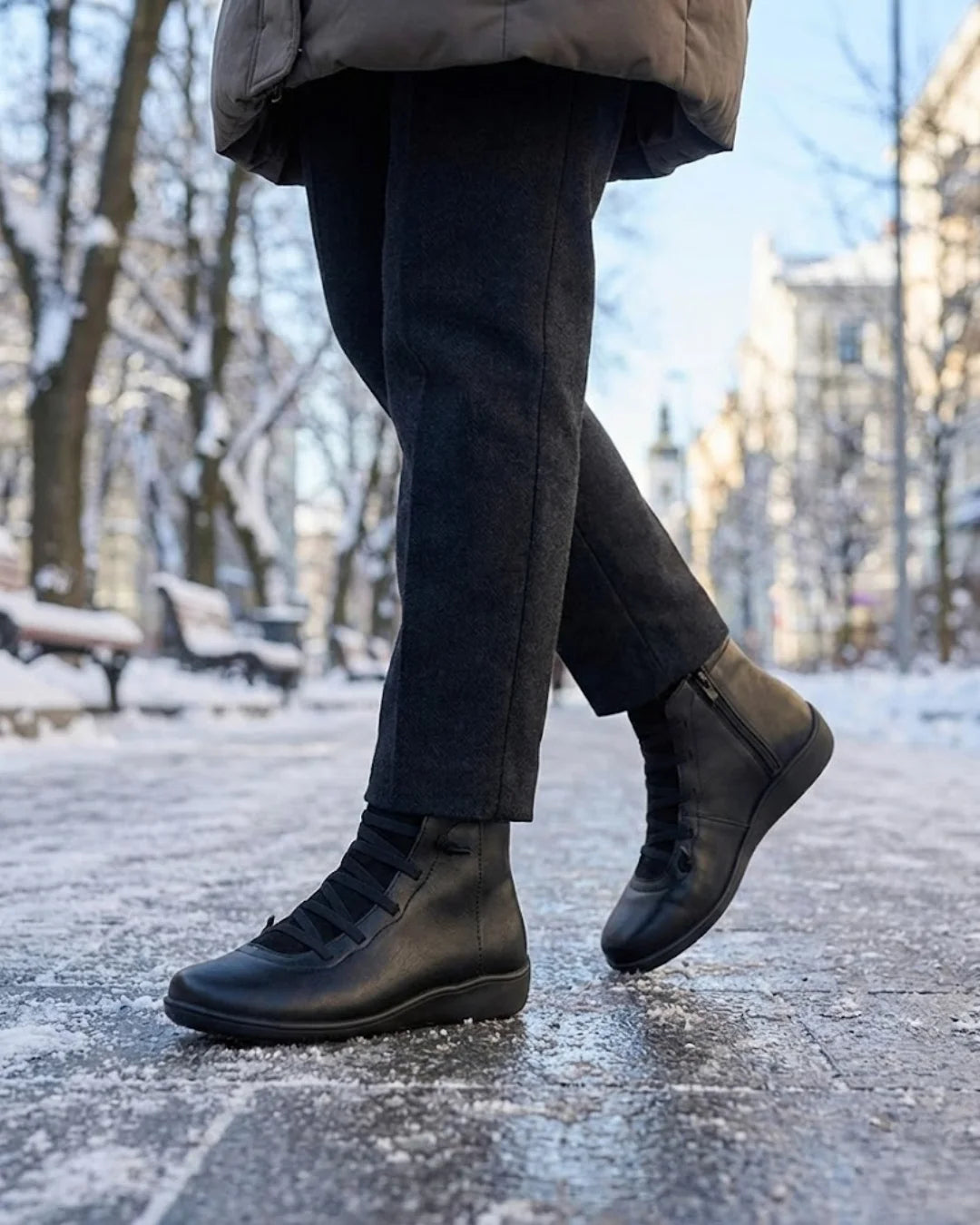 Anatolia™ | Leather-and-suede lace-up high-top ankle boots