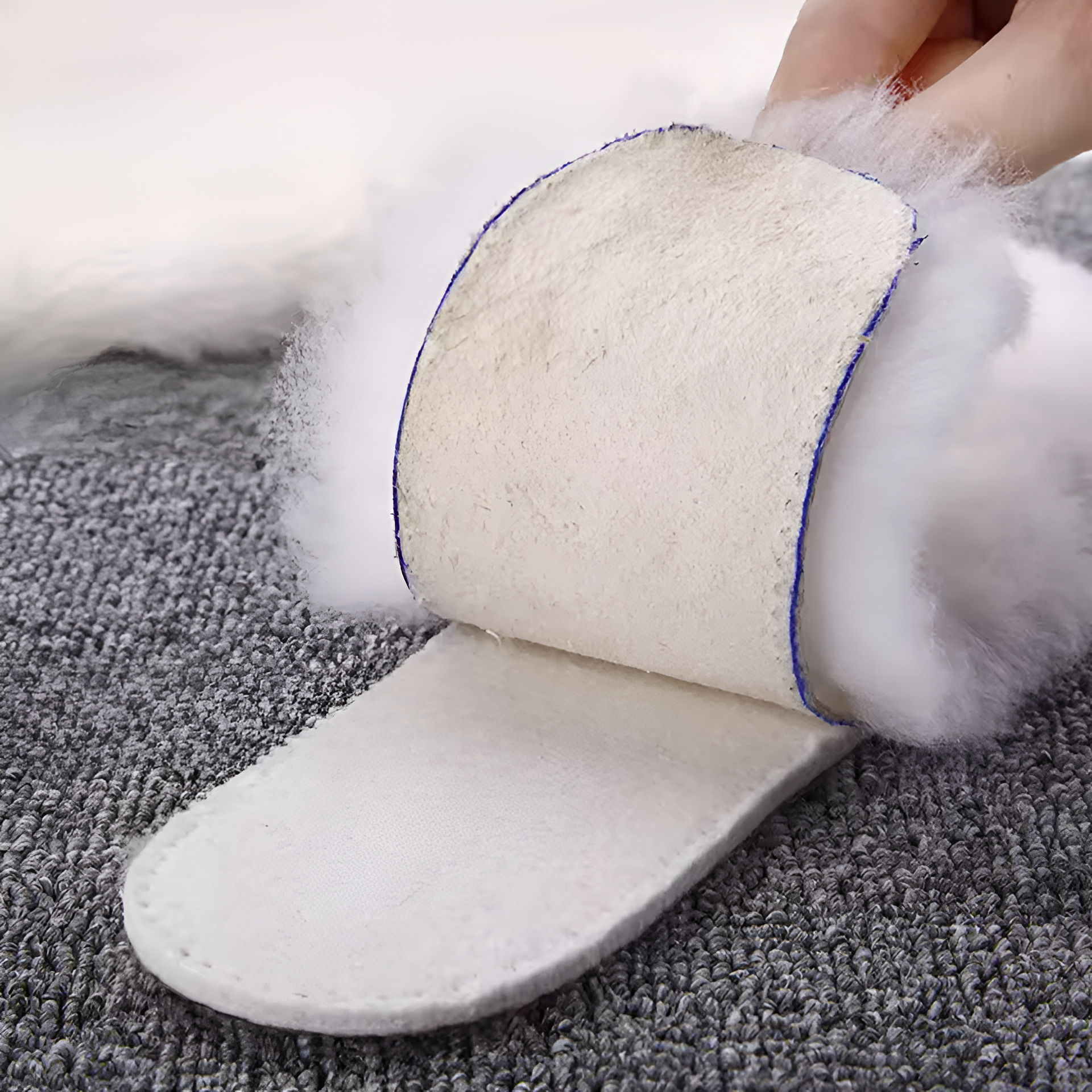 Eveline™ | White faux-fur suede-backed slipper insoles