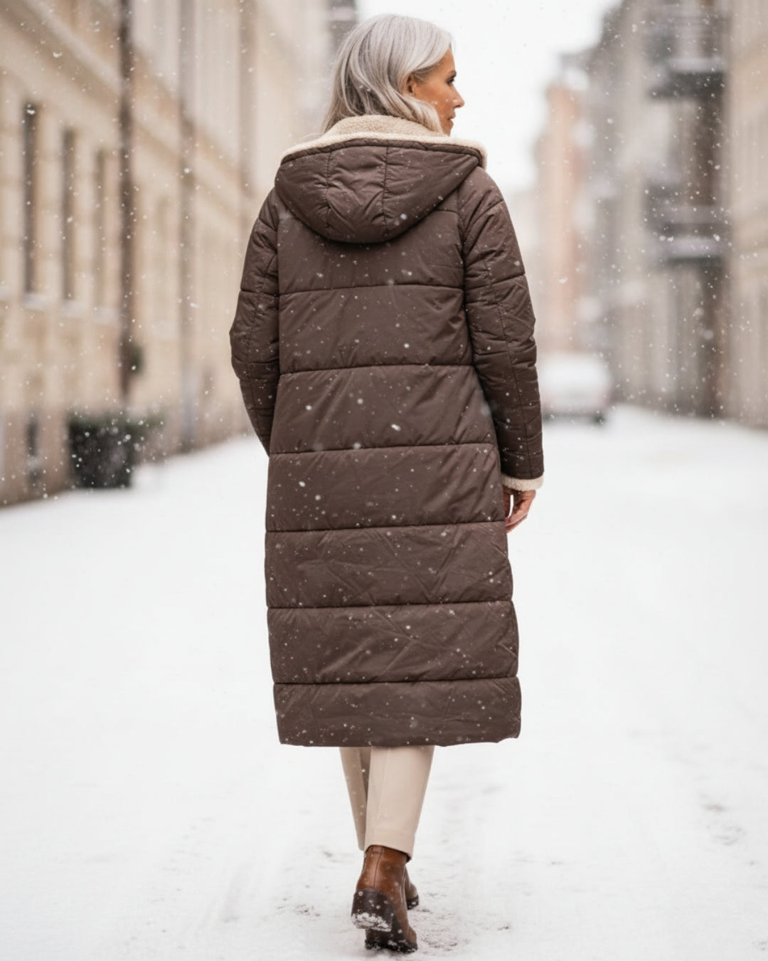 Helena™ | Hooded sherpa-lined puffer coat
