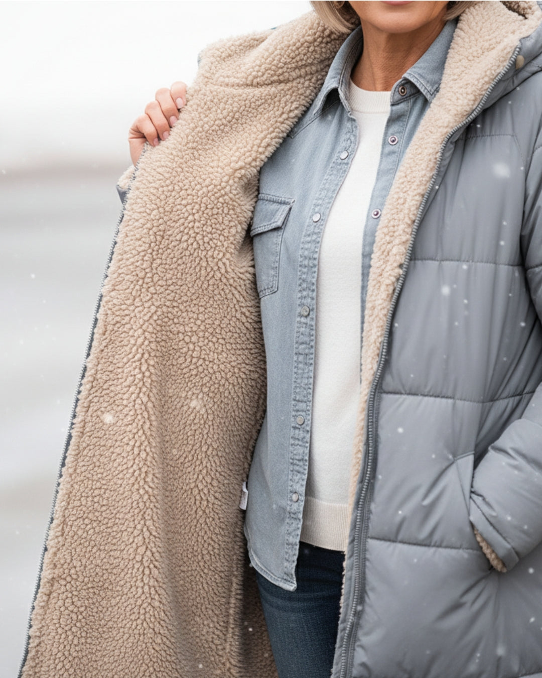 Helena™ | Hooded sherpa-lined puffer coat