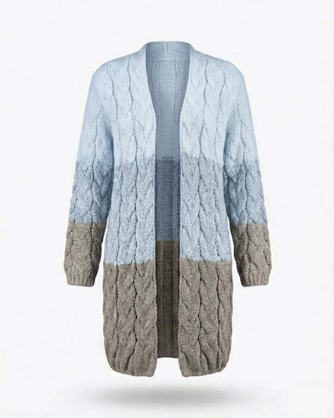 Kalila™ | Ombre Cable-Knit Long Cardigan