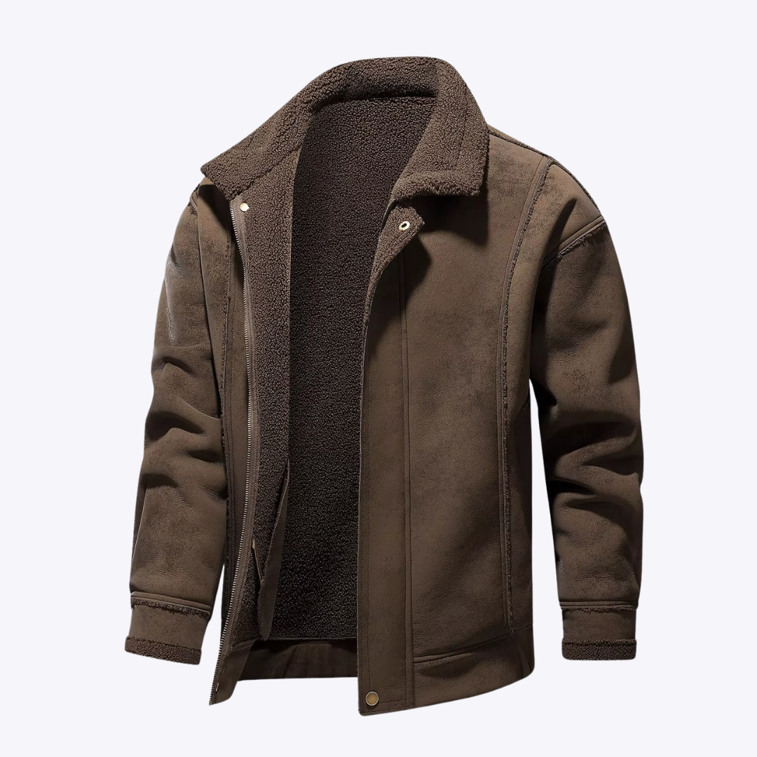 Toni™ | Shearling-lined suede aviator jacket