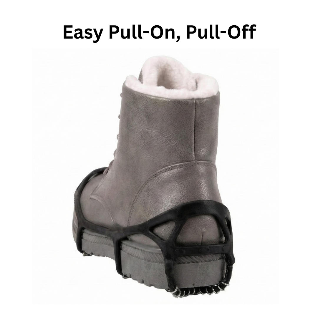 Stretch-fit traction ice cleats boot grips