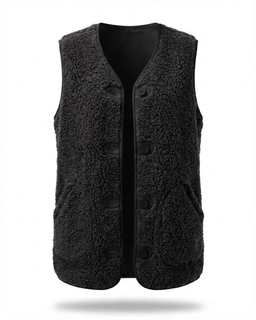 Ella™ | Teddy sherpa fleece button-front jacket