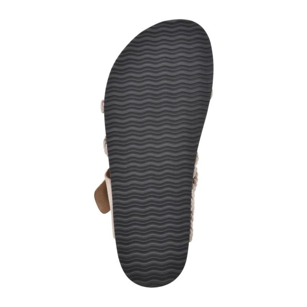 Braided-Strap Boho Cork-Footbed Slide Sandals