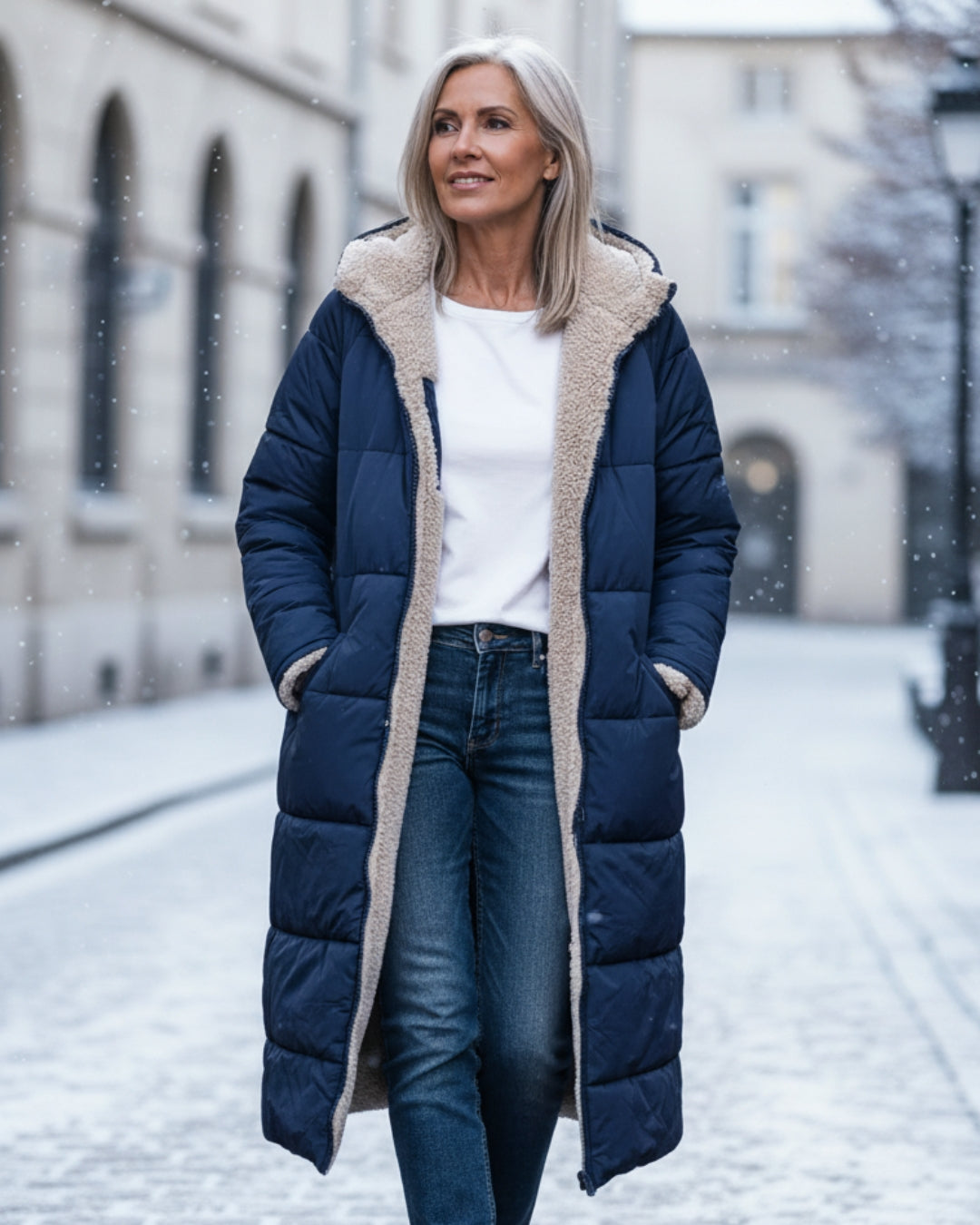 Helena™ | Hooded sherpa-lined puffer coat