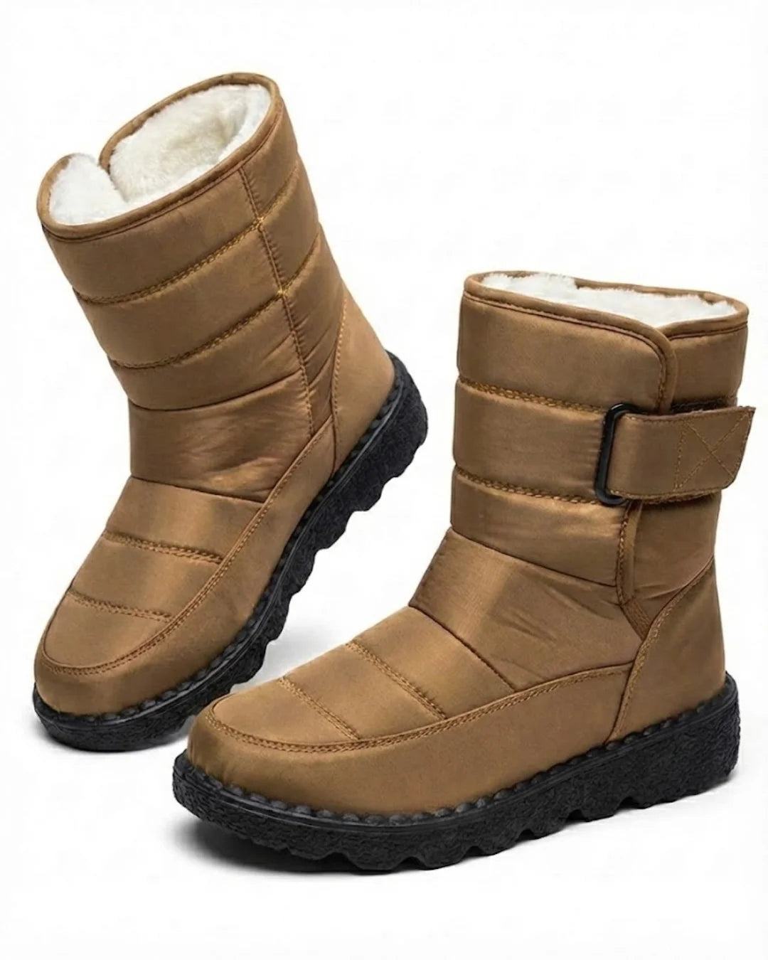 Marcelle™ | Quilted Fleece-Lined Strap Winter Boots