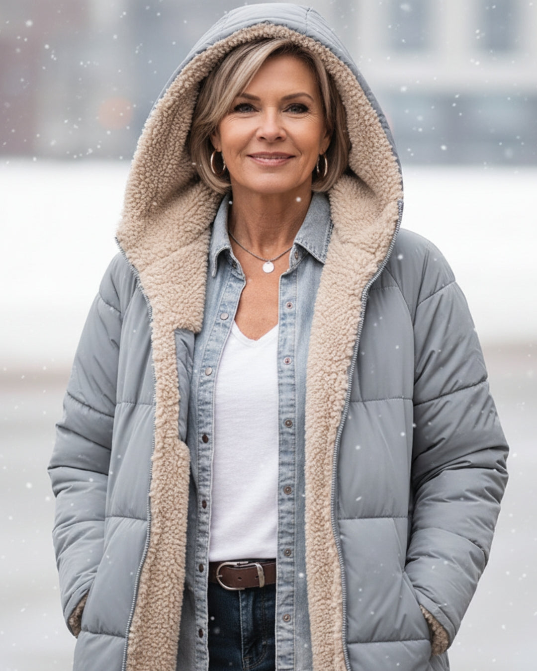 Helena™ | Hooded sherpa-lined puffer coat