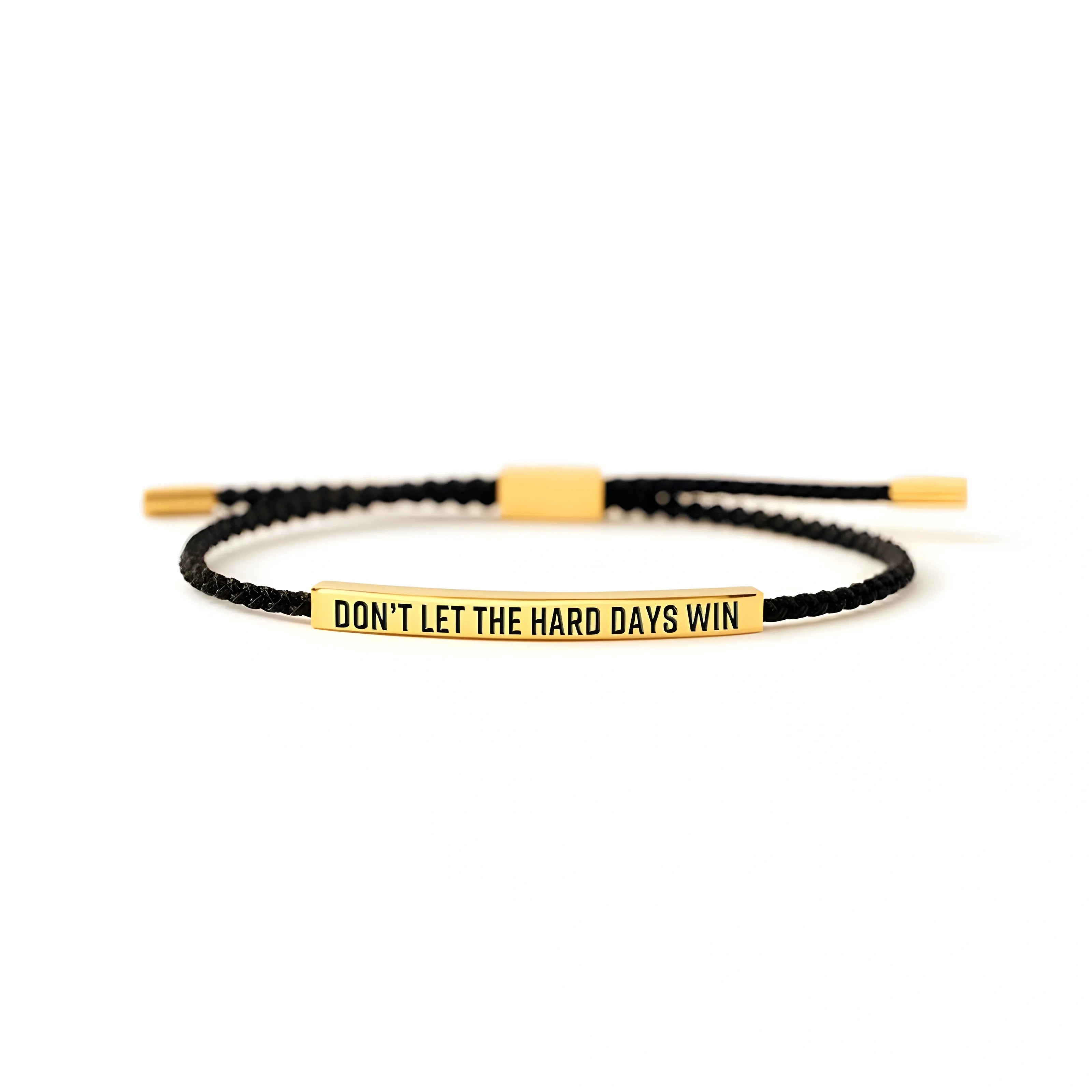Engraved Inspirational Quote Adjustable Cord Bracelet