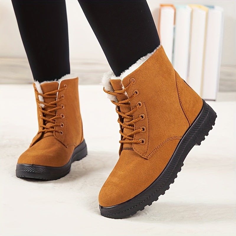 Marietta™ | Lace-Up Fleece-Lined Winter Ankle Boots