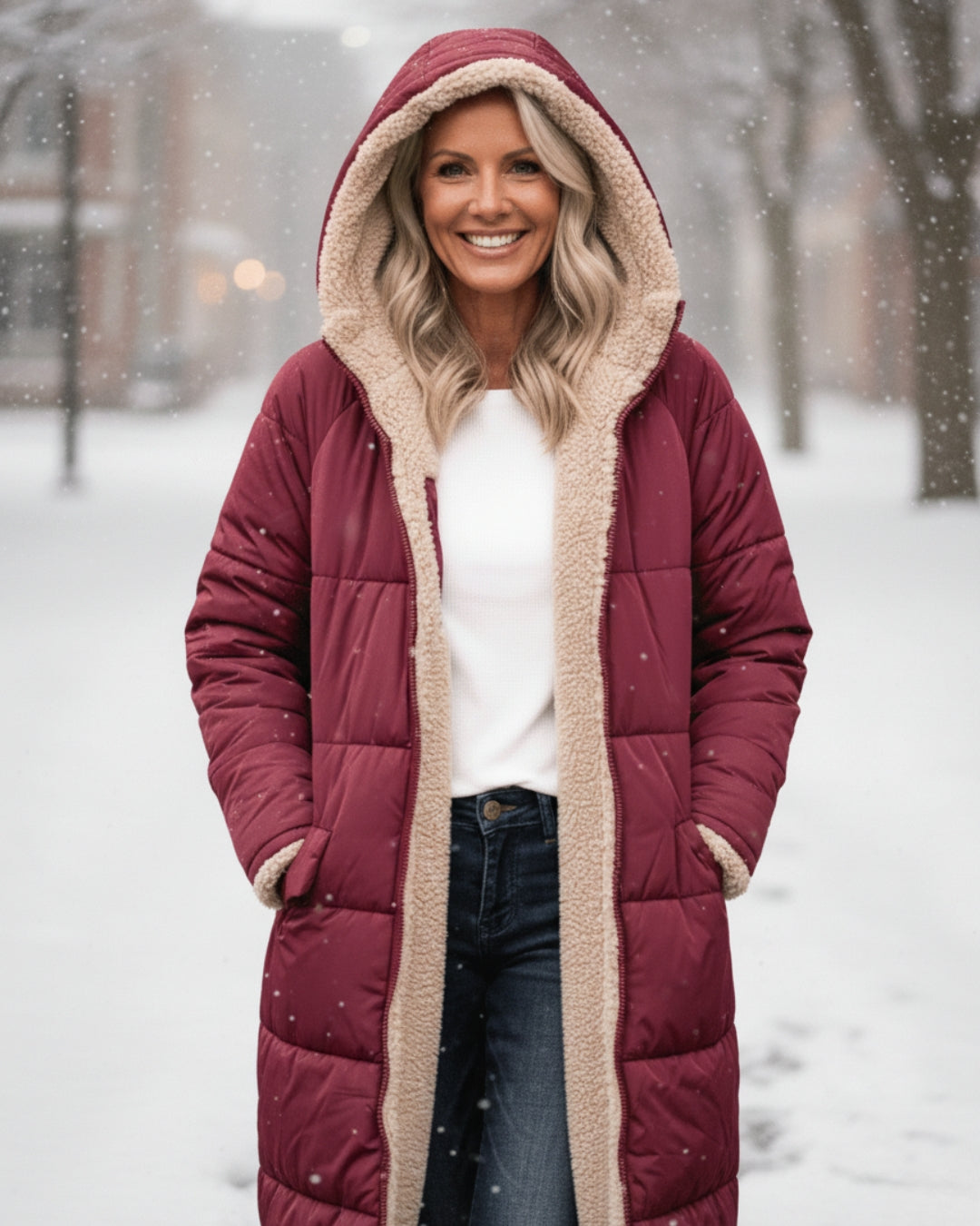 Helena™ | Hooded sherpa-lined puffer coat