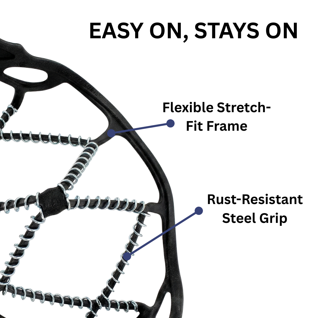 Stretch-fit traction ice cleats boot grips