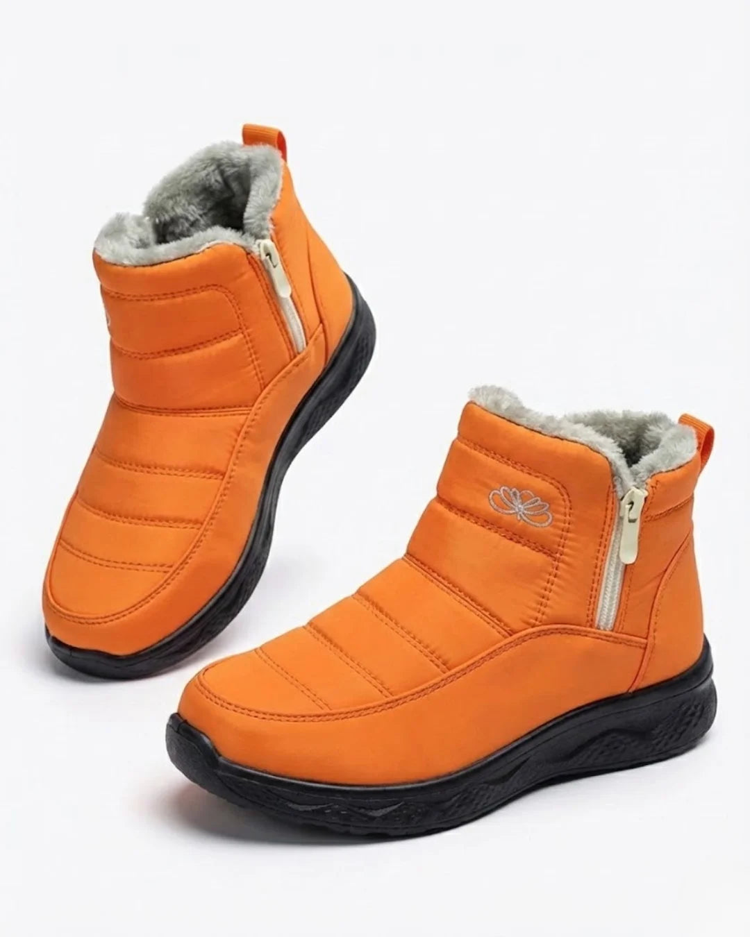 Odile™ | Quilted side-zip faux-fur winter ankle boots