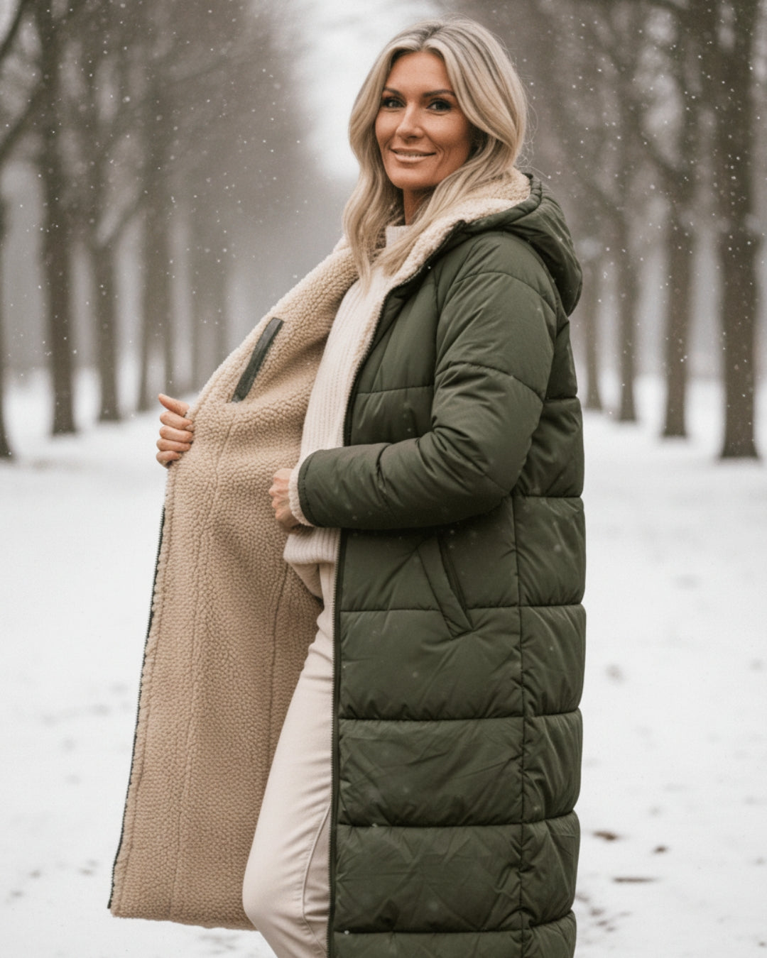 Helena™ | Hooded sherpa-lined puffer coat