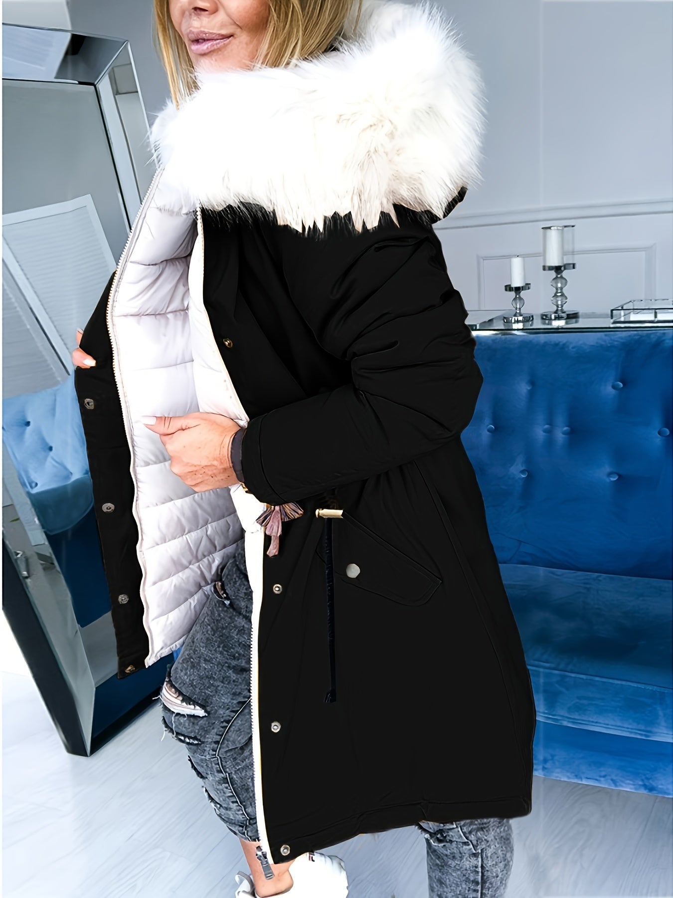 Olivia™ | Reversible Faux-Fur Hooded Parka Coat