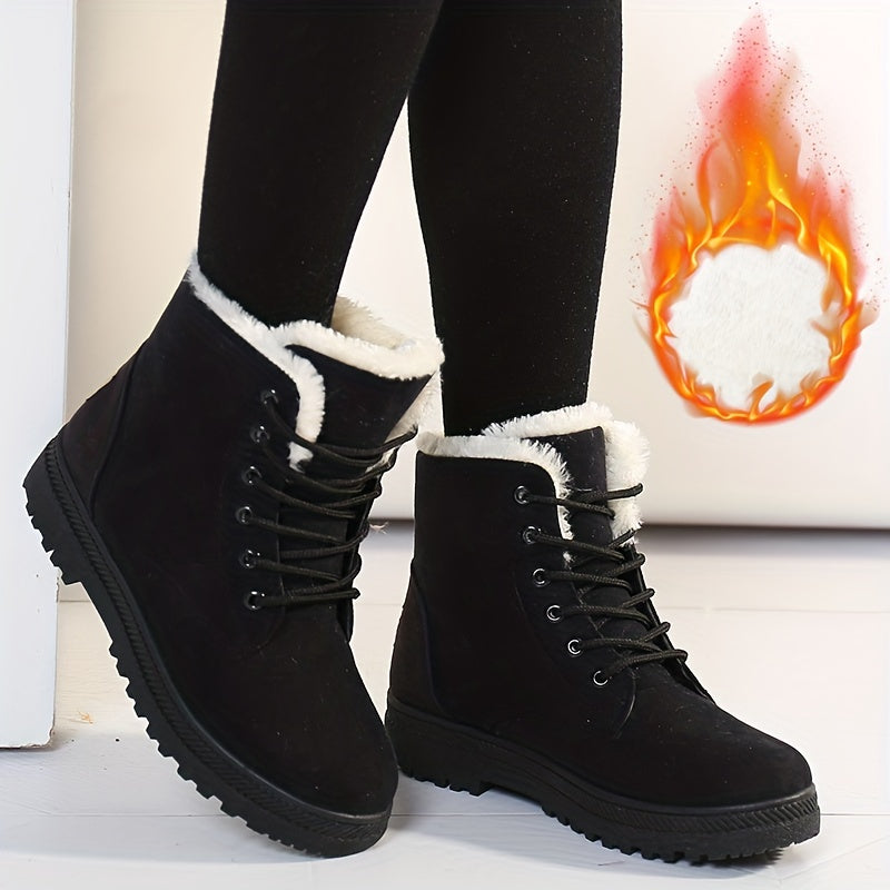 Marietta™ | Lace-Up Fleece-Lined Winter Ankle Boots