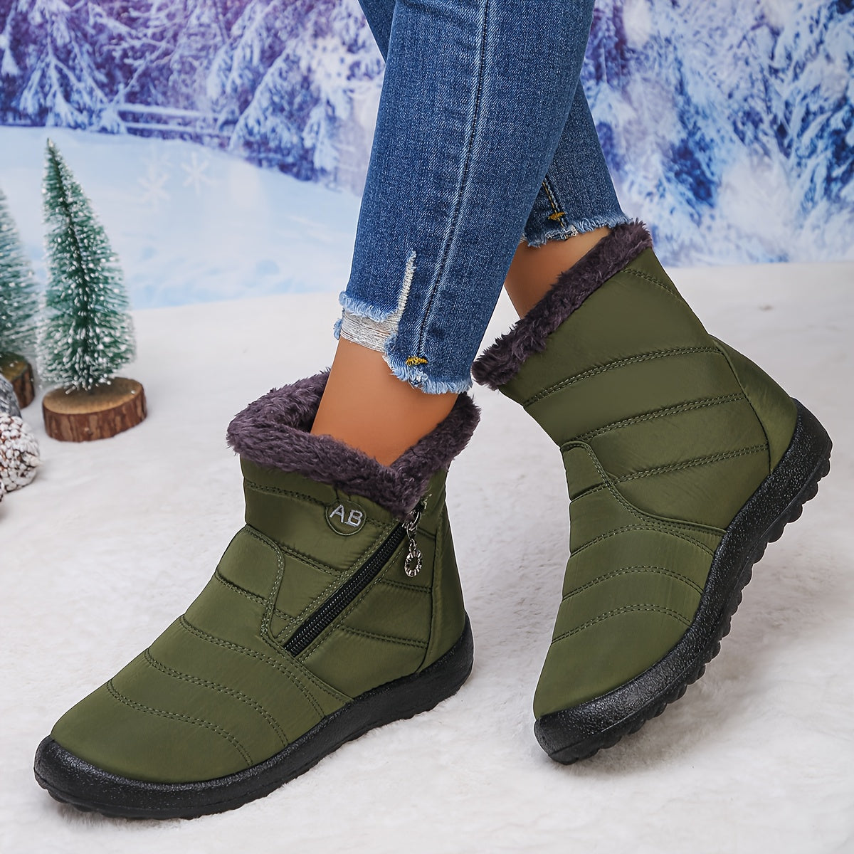Lucero™ | Quilted Fleece-Lined Zip Winter Boots