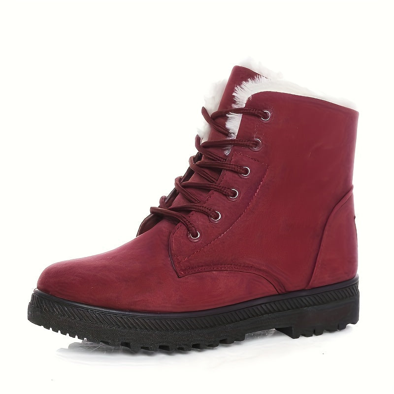 Loretta™ | Lace-Up Fleece-Lined Winter Ankle Boots