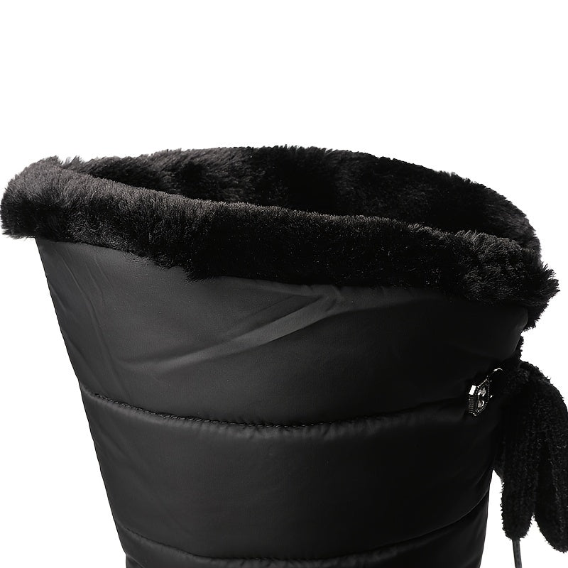 Caroline™ | Quilted faux-fur cuff knee-high snow boots