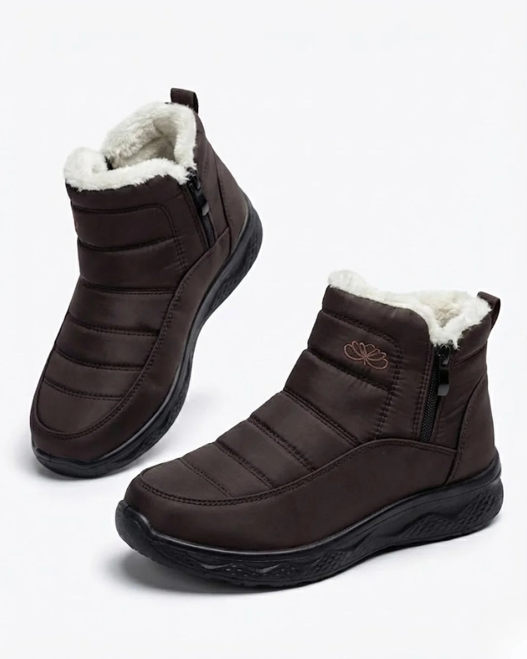 Odile™ | Quilted side-zip faux-fur winter ankle boots