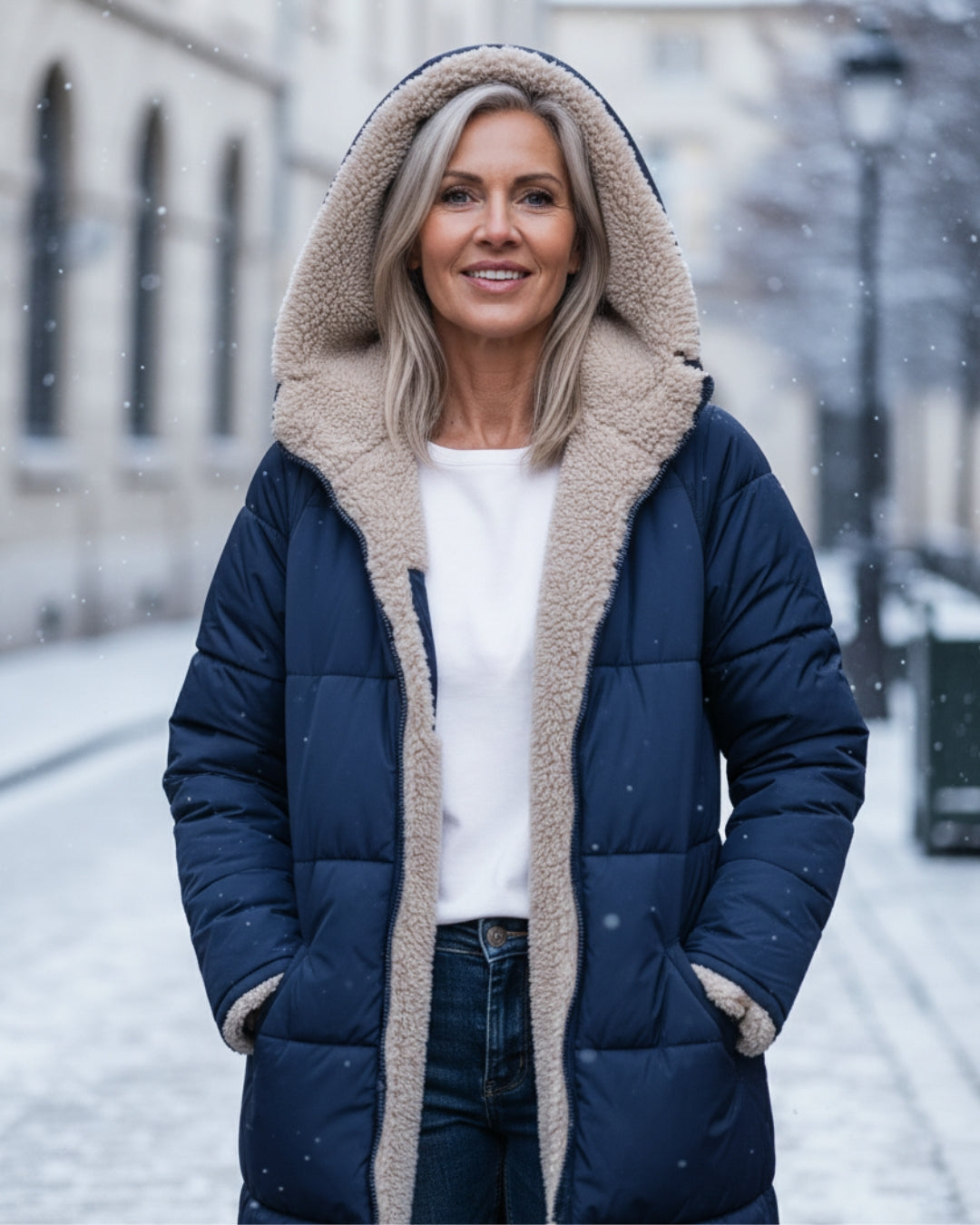 Helena™ | Hooded sherpa-lined puffer coat
