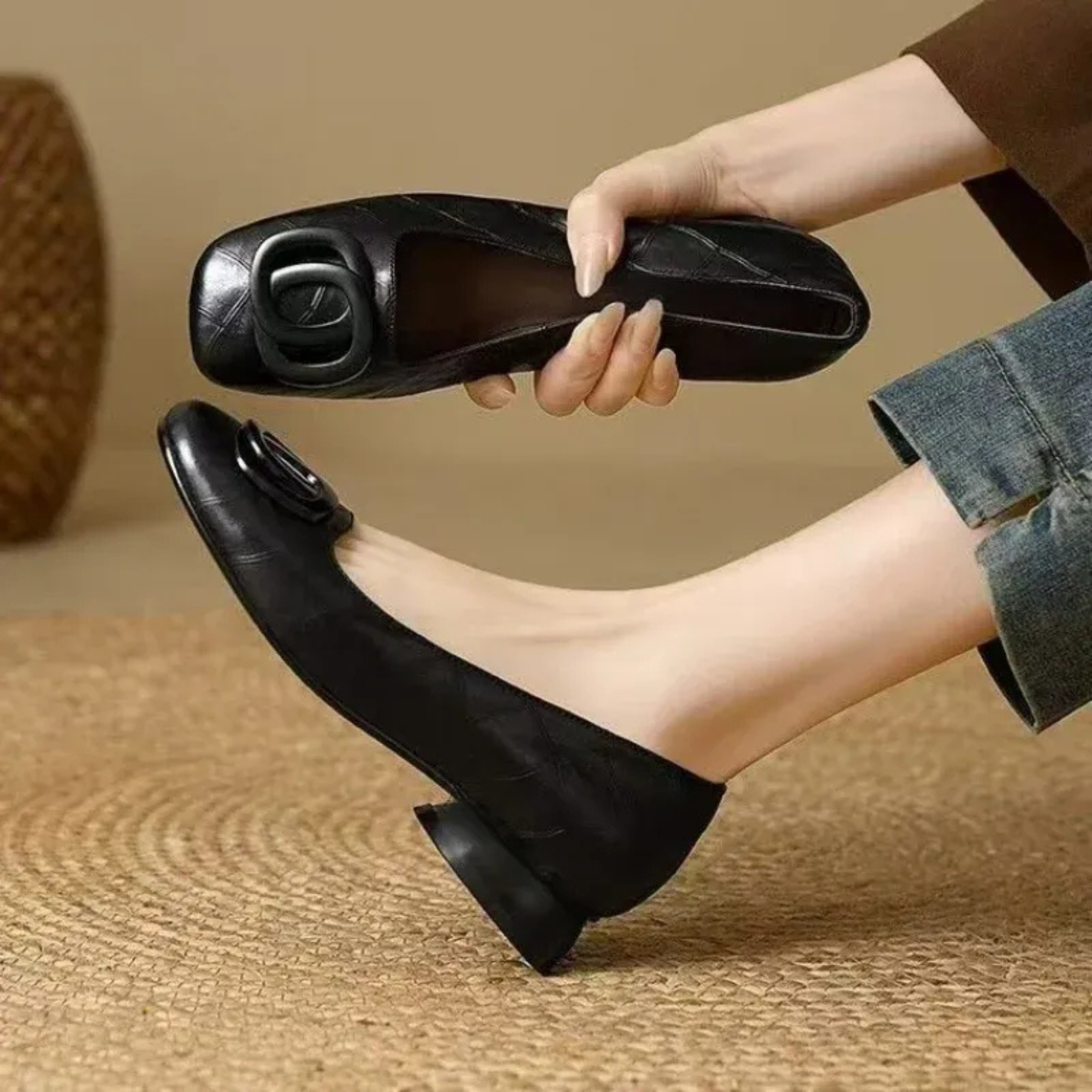 Opium Leather Flats
